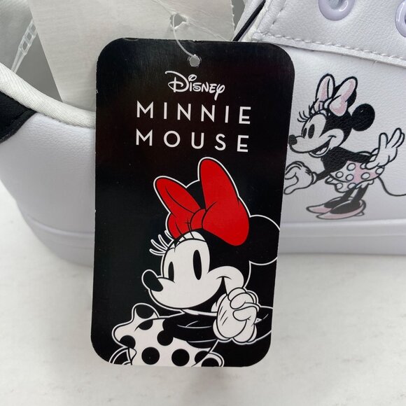 Disney Womens Minnie Mickey Mouse Sneakers Shoes Heart White Black Size 10 - Picture 8 of 9